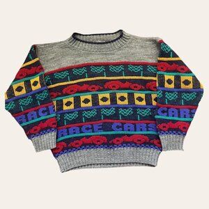 Kids 90s racecar sweater by Bucket